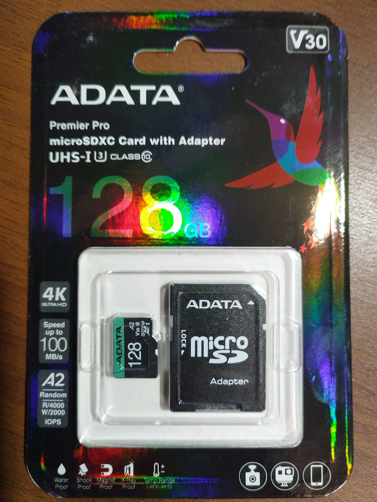 Флеш карта microSD 128GB A-DATA Premier Pro microSDXC Class 10 UHS-I U3 V30S A2 100/85 MB/s (SD адаптер)