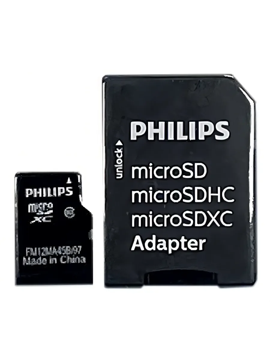 Флеш карта microSD 128GB PHILIPS microSDHC Class 10 (SD адаптер)