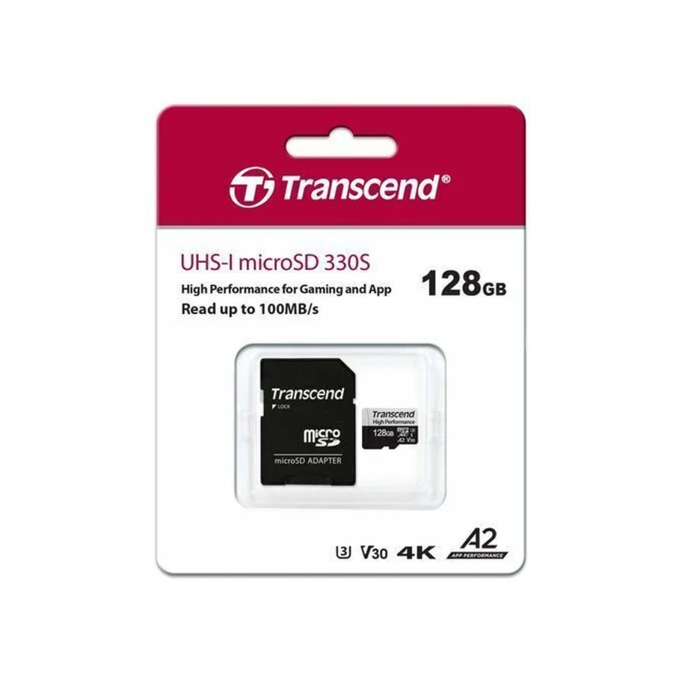 Флеш карта microSD 128GB Transcend Ultra Perfomrance microSDXC Class 10 UHS-I U3, V30, A2, (SD адаптер), TLC