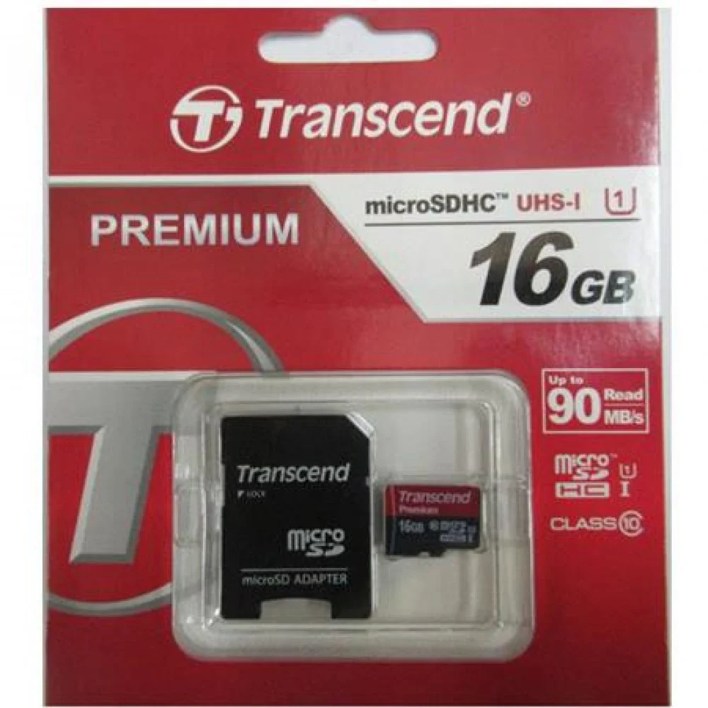 Флеш карта microSD 16GB Transcend microSDHC Class 10 UHS-1 U1, (без адаптера), TLC