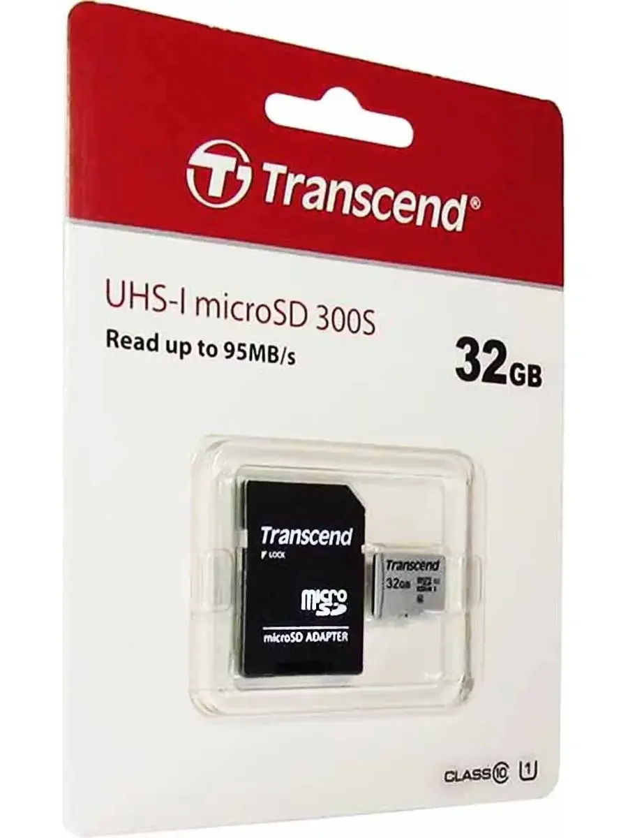 Флеш карта microSD 32GB Transcend microSDHC Class 10 UHS-1 U1, (без адаптера), TLC