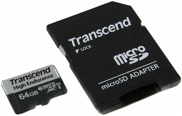 Флеш карта microSD 64GB Transcend microSDXC Class 10 UHS-I U1, (SD адаптер), TLC