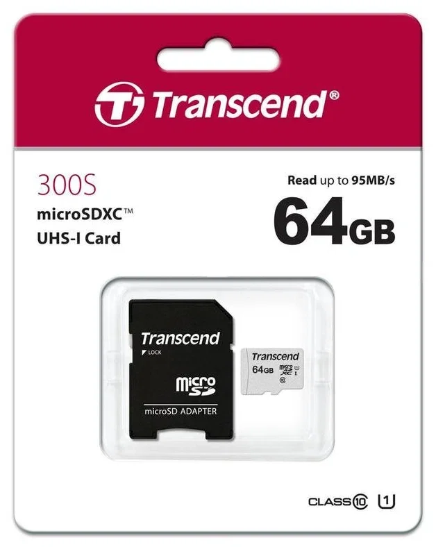Флеш карта microSD 64GB Transcend microSDXC Class 10 UHS-I U1, (без адаптера), TLC