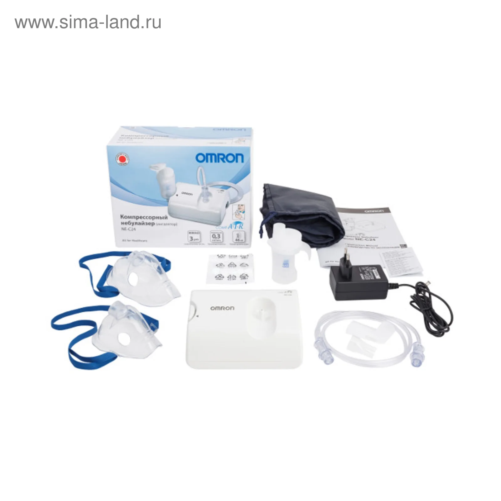 Ингалятор, небулайзер Omron компрессорный NE-C24 (NE-C801S-RU)