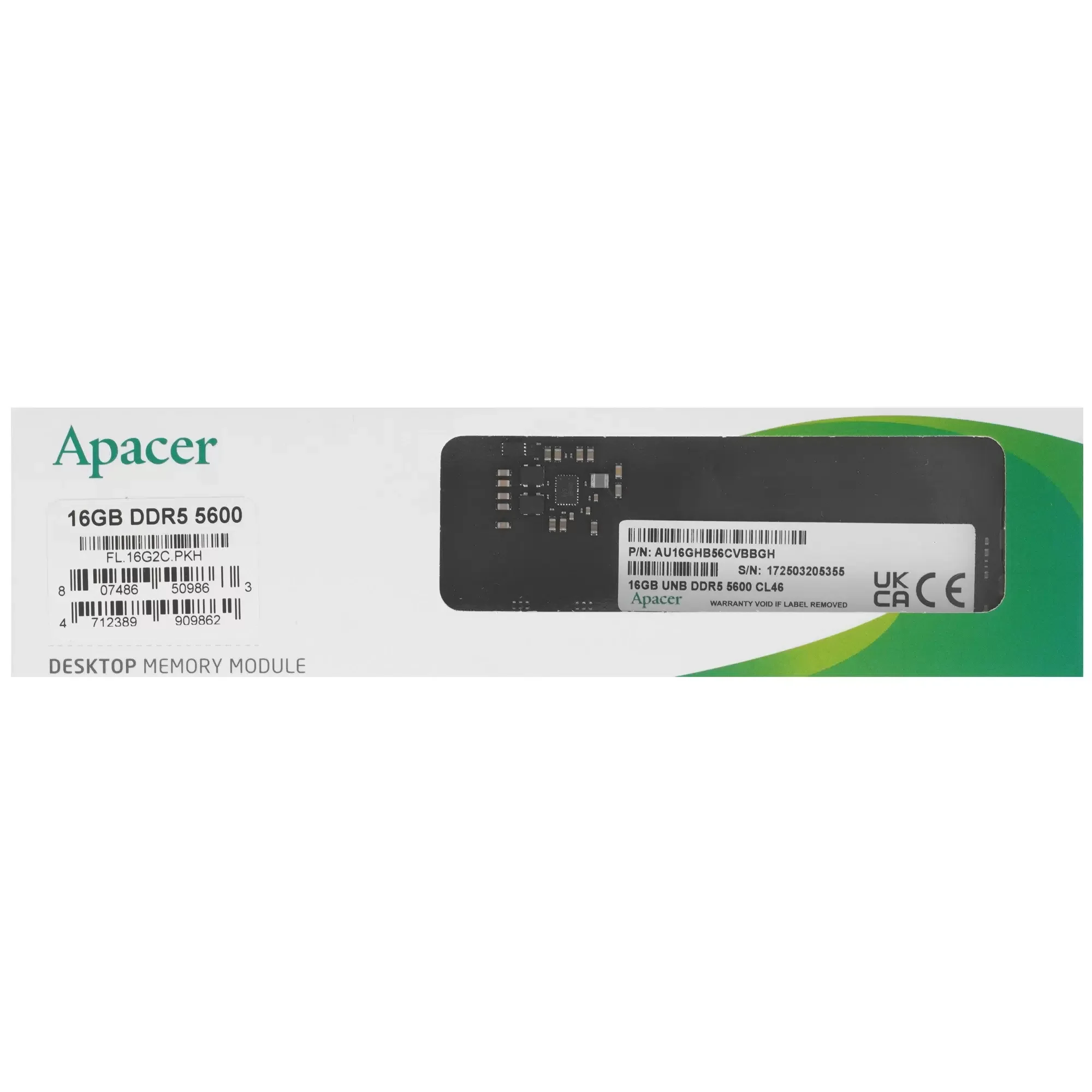 Оперативная память Apacer DDR5 16Gb 5600MHz (FL.16G2C.PKH)