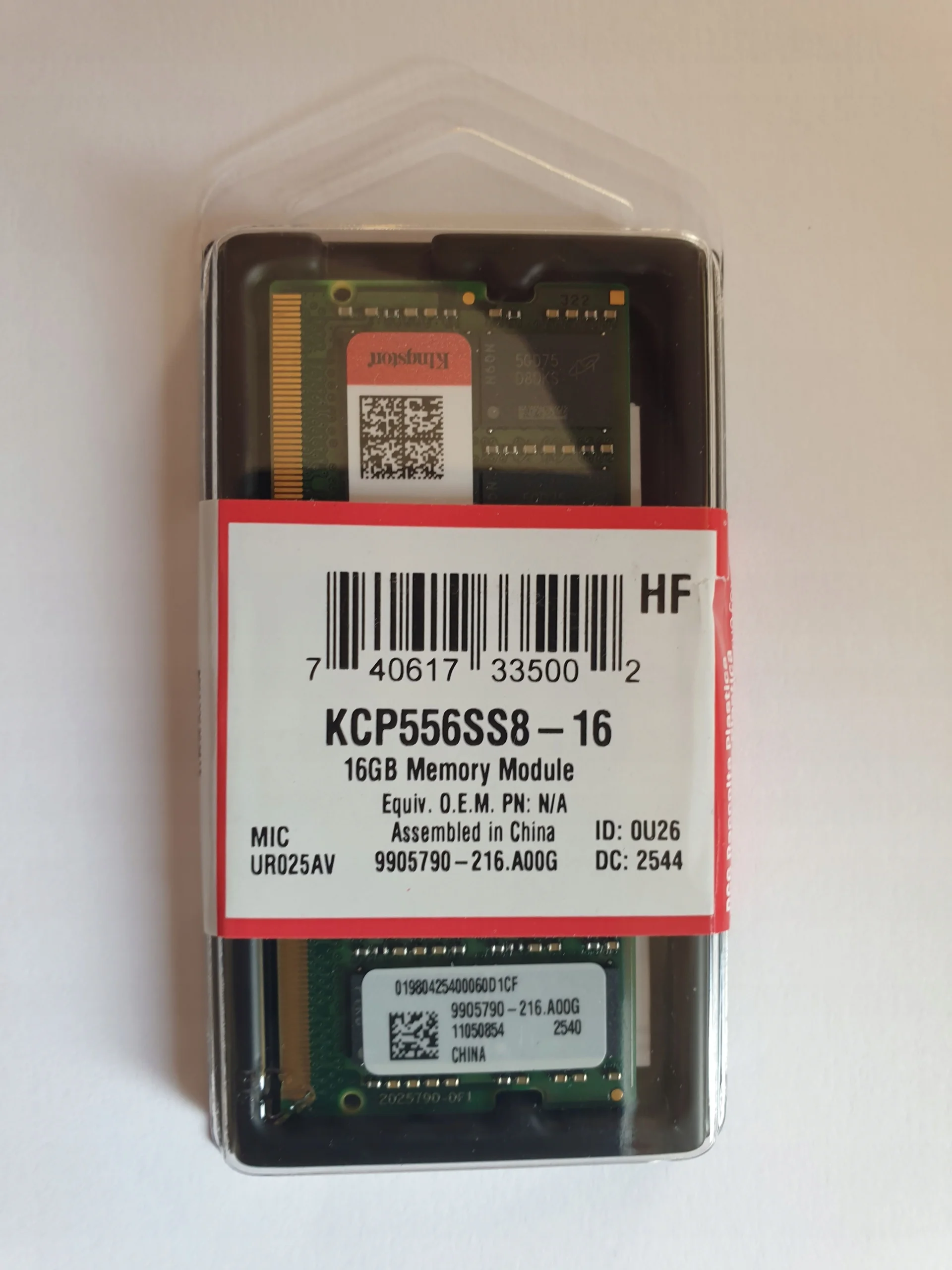 Оперативная память Kingston DDR5 16GB 5600MHz SODIMM (KCP556SS8-16)