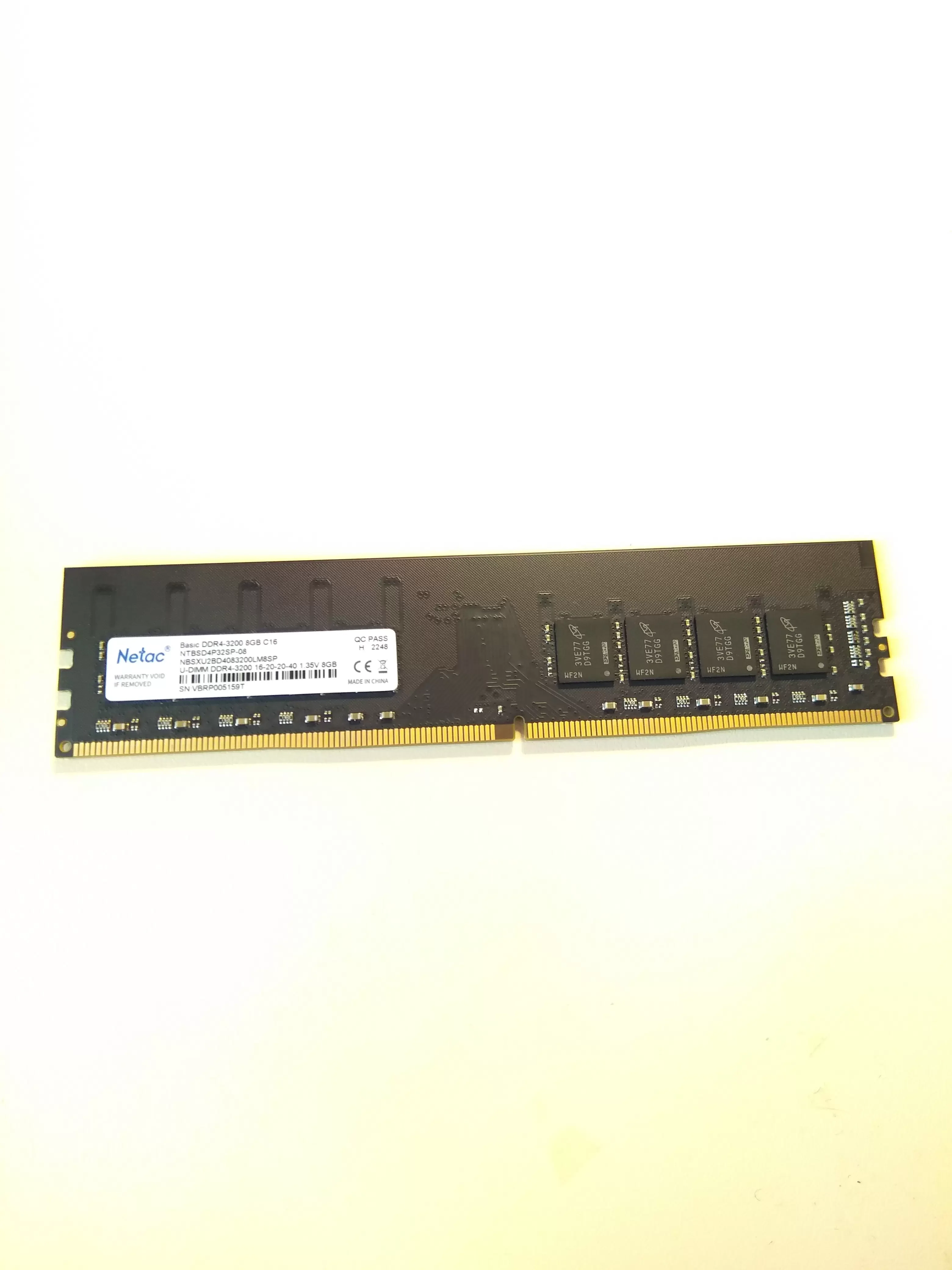 Оперативная память Netac DDR4 8GB 3200MHz (NTBSD4P32SP-08)