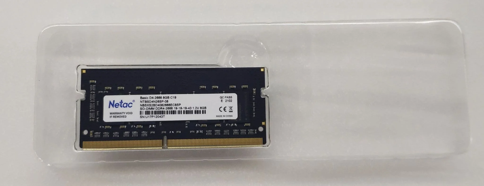 Оперативная память Netac DDR4 SO-DIMM 8GB 2666MHz (NTBSD4N26SP-08)