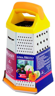 Regent Терка нерж. с контейнером шестигранная 23 см Linea PRESTO