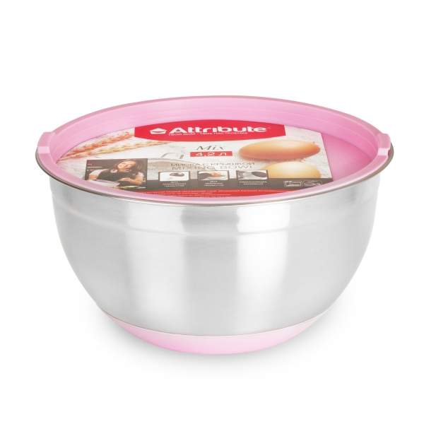 ATTRIBUTE MIX Миска стальная с крышкой 24x12.5см 4.2л