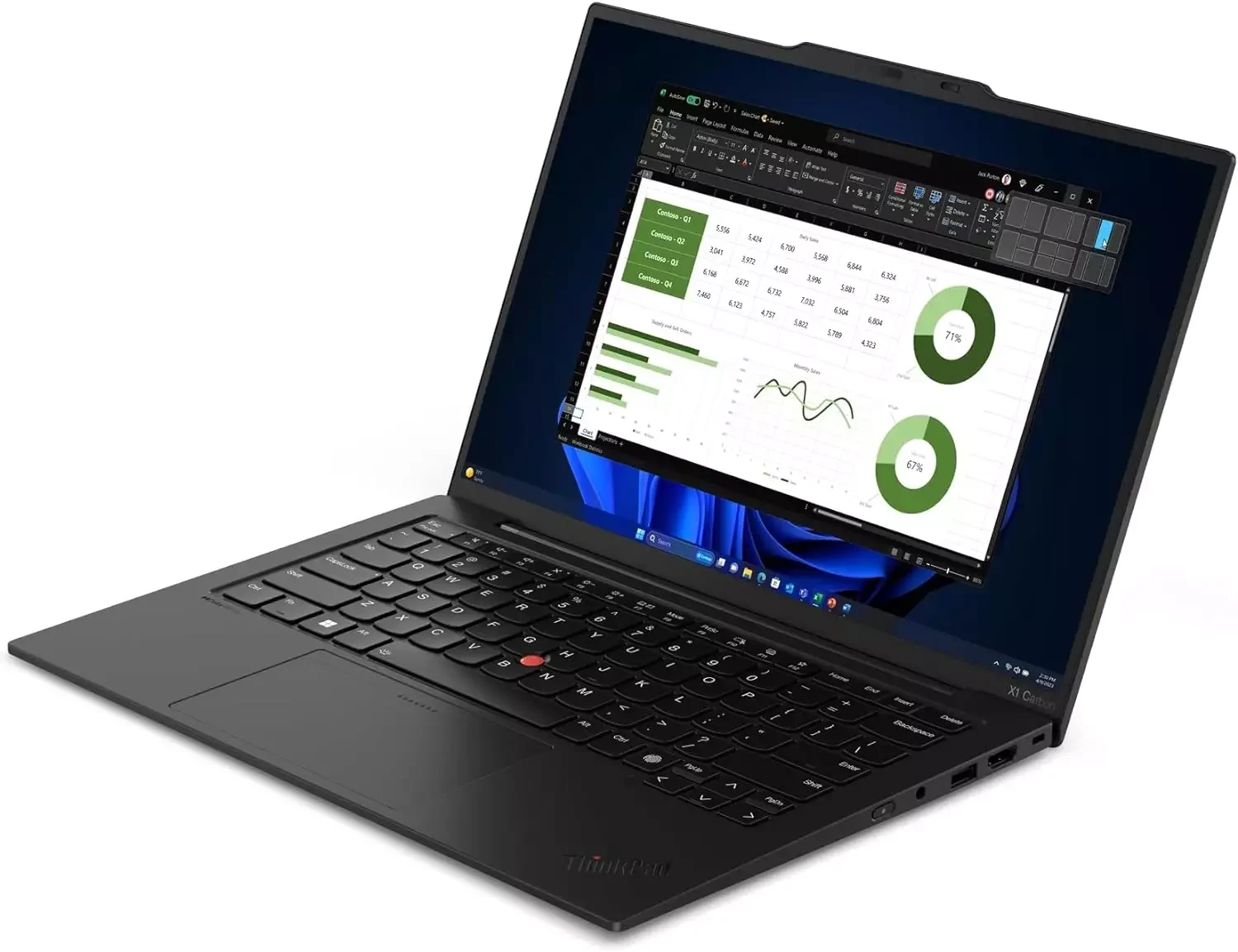 Ноутбук Lenovo ThinkPad X1 Carbon G12 Core Ultra 7 155U 32Gb SSD512Gb Intel Graphics 14" IPS WUXGA (1920x1200) Windows 11 Pro 64 black WiFi BT Cam (21