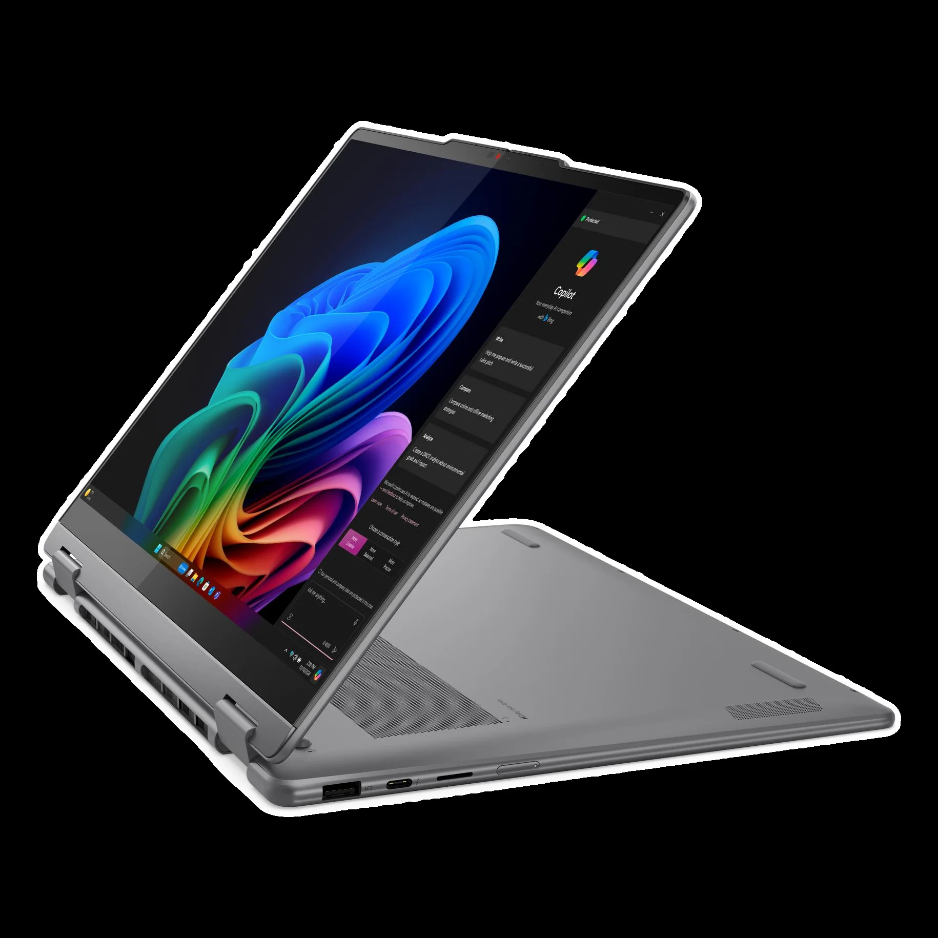 Ноутбук Lenovo Yoga 7 16ILL10 Core Ultra 7 256V 16Gb SSD1Tb Intel Arc 140V 16" OLED Touch 2.8K (2880x1800) без ОС grey WiFi BT Cam (83JT0028RK)