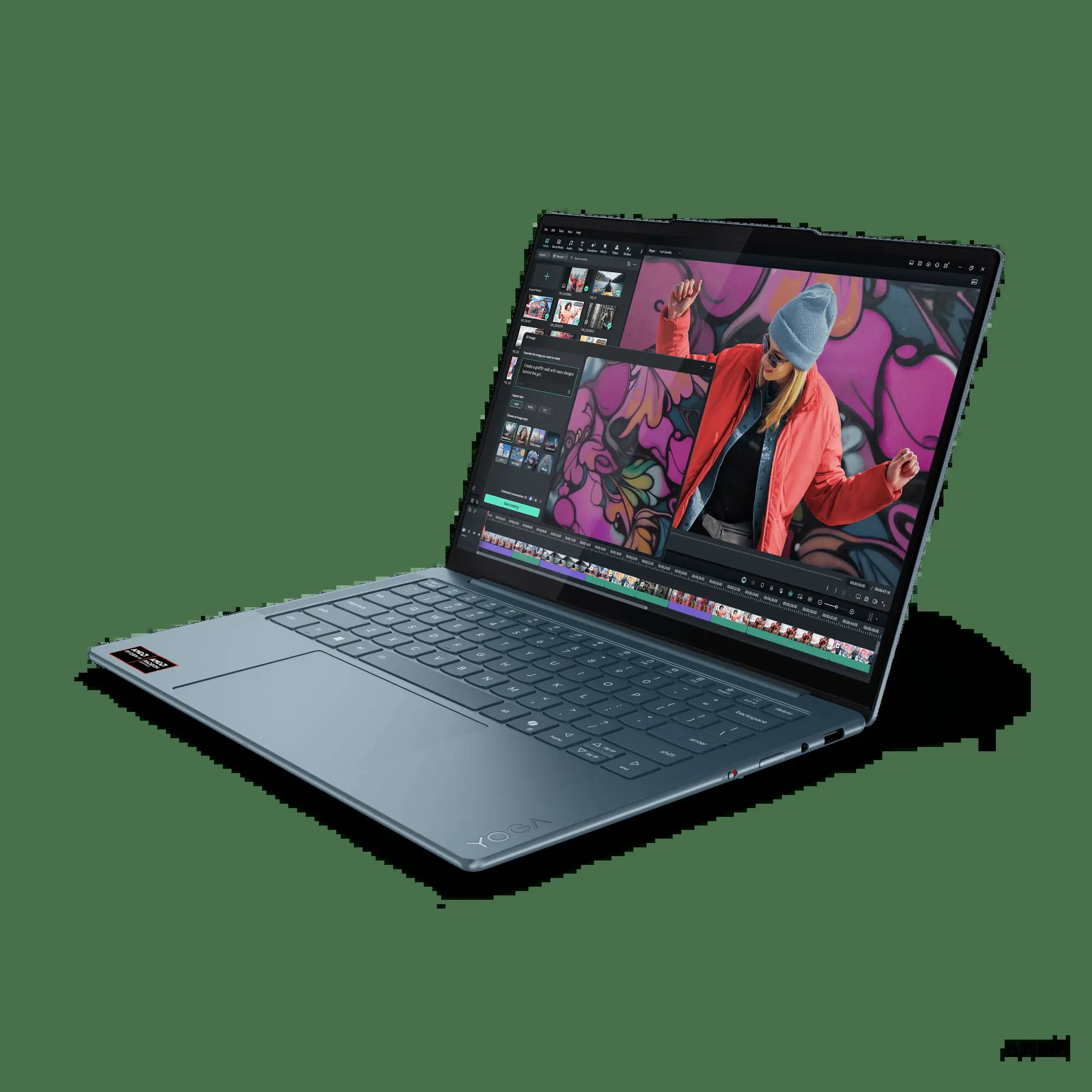 Ноутбук Lenovo Yoga Slim7 14AKP10 Ryzen AI 5 340 16Gb SSD1Tb AMD Radeon 840M 14" OLED 2.8K (2880x1800) Windows 11 Home turquoise WiFi BT Cam (83JY0009