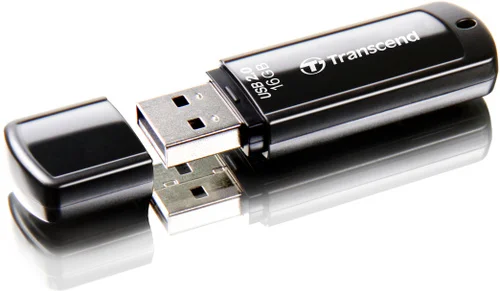 Флеш накопитель 16GB Transcend JetFlash 350, USB 2.0, Черный