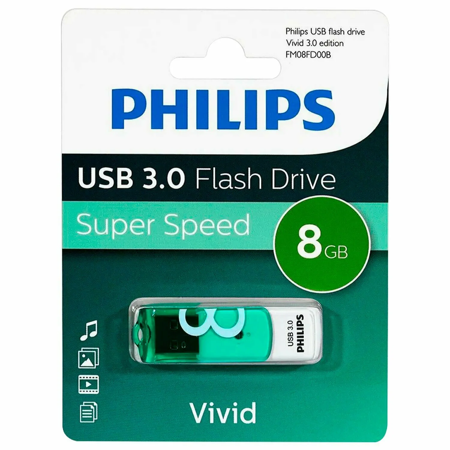 Флеш накопитель 8GB PHILIPS IRON 3.0 8GB, USB 3.0