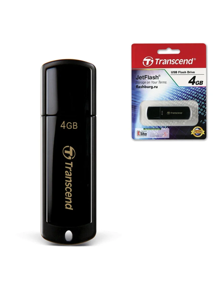 Флеш накопитель 32GB Transcend JetFlash 350, USB 2.0, Черный
