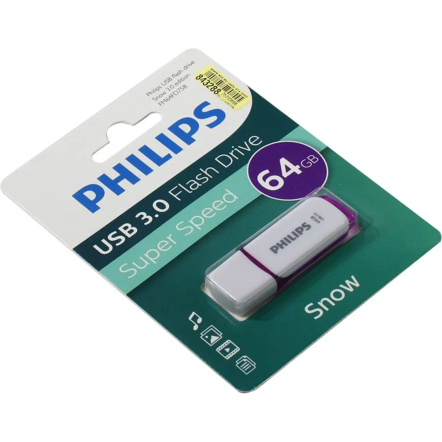 Флеш накопитель 64GB PHILIPS SNOW3.0 64GB, USB 3.0
