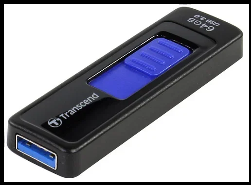 Флеш накопитель 64GB Transcend JetFlash 760, USB 3.0, Черный/Синий
