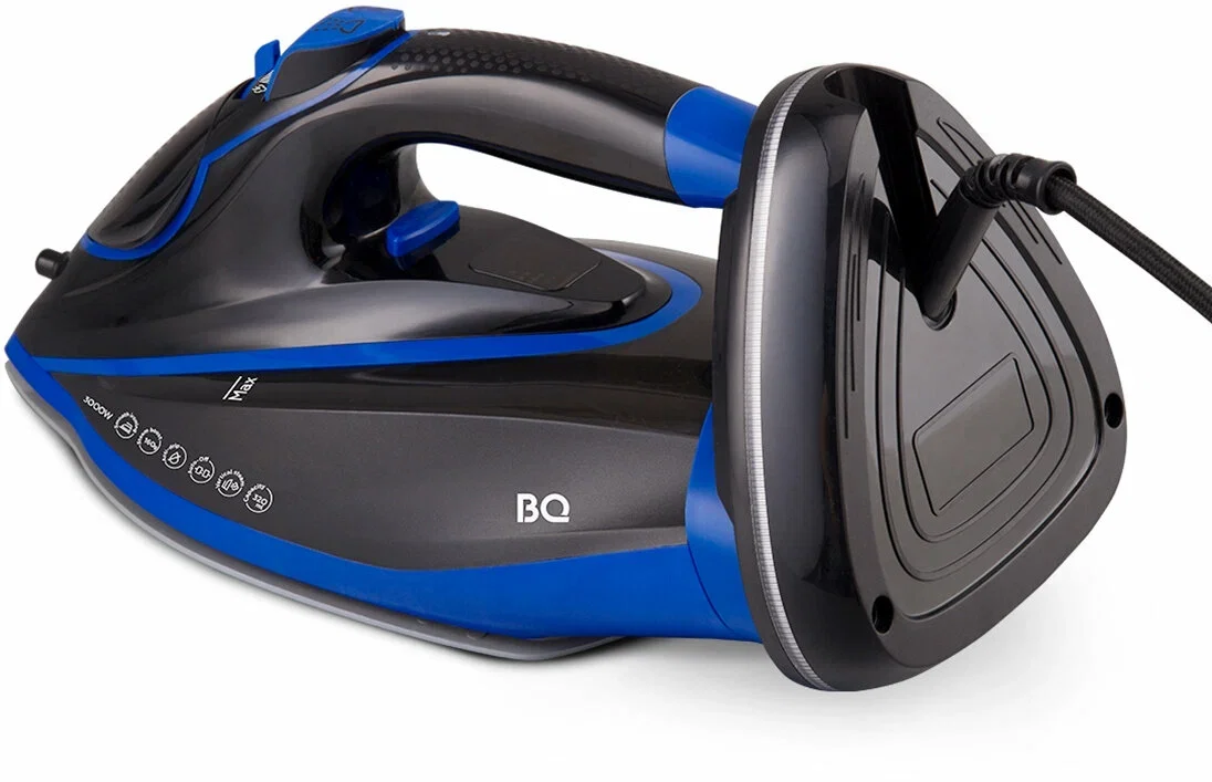 Утюг BQ SIC1003 Черный-Синий 3000Вт, удар 160 г, подошва керамика, 320 мл.