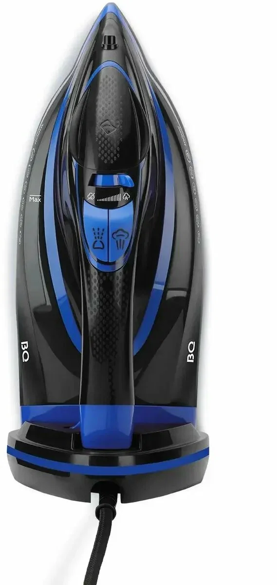 Утюг BQ SIC1003 Черный-Синий 3000Вт, удар 160 г, подошва керамика, 320 мл.
