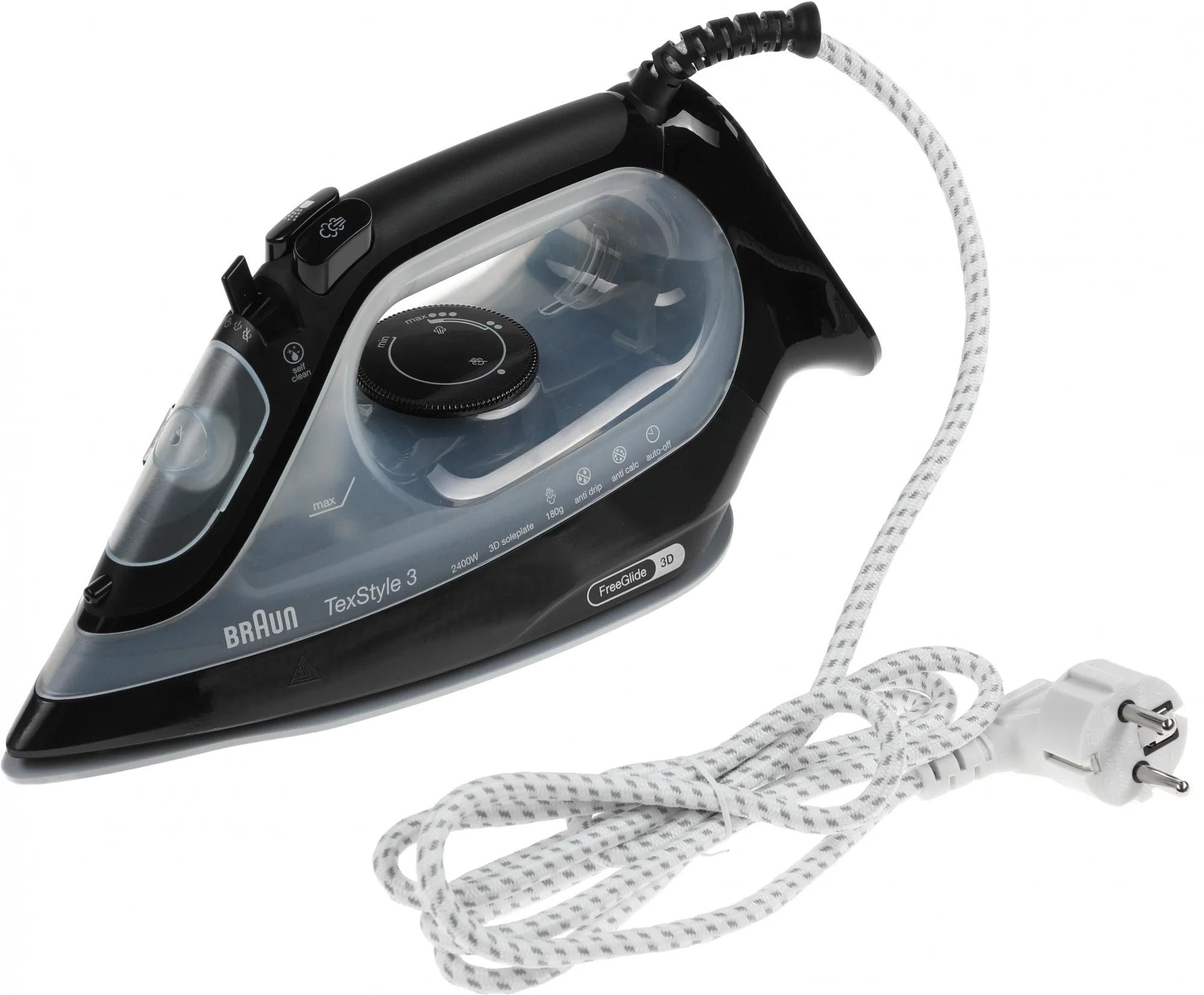 Утюг Braun SI3055 BK 2400Вт, удар 180г/мин, резервуар 270 мл, подошва керамика
