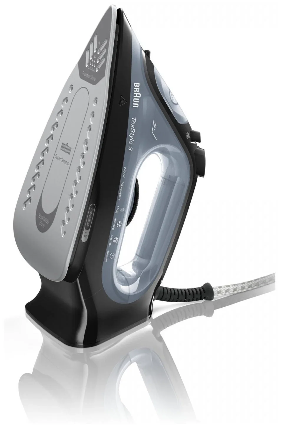 Утюг Braun SI3055 BK 2400Вт, удар 180г/мин, резервуар 270 мл, подошва керамика