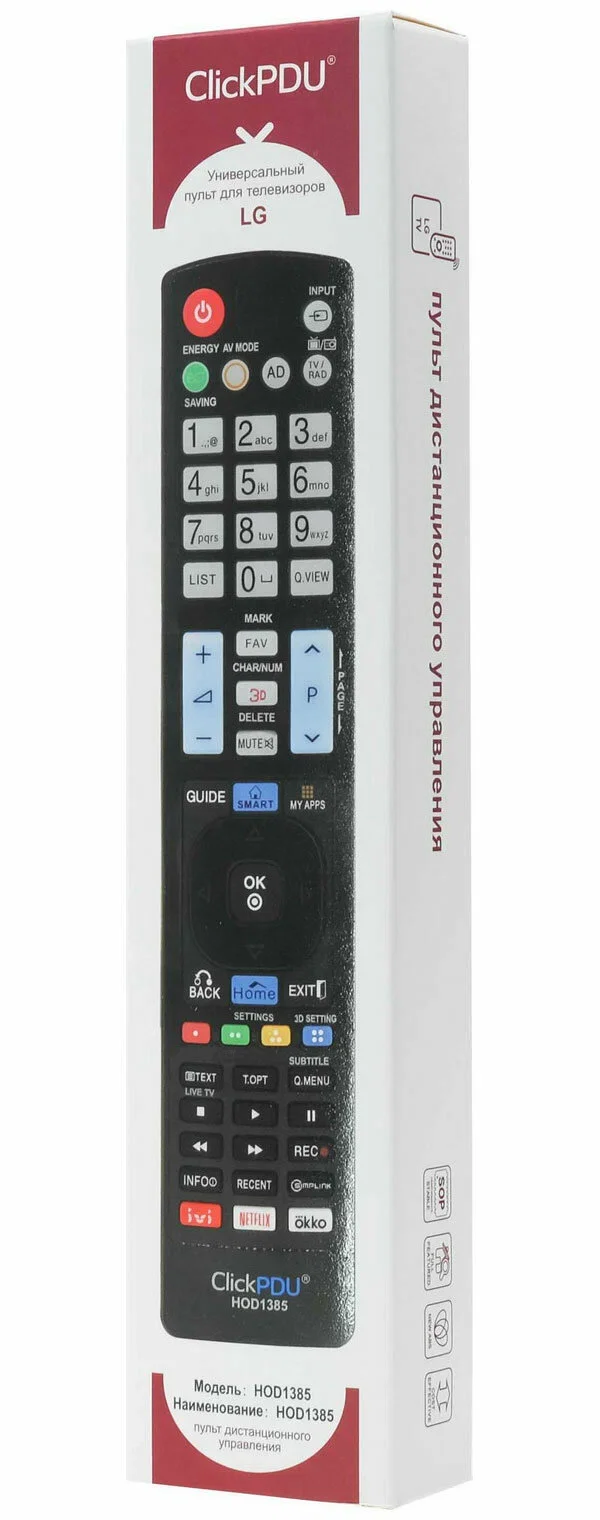 Универсальный пульт ClickPDU HOD1385 RM-L930 RU для телевизоров LG
