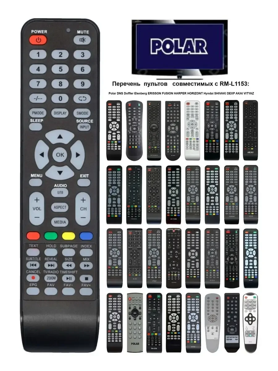 Универсальный пульт ClickPDU RM-L1153+3 для POLAR