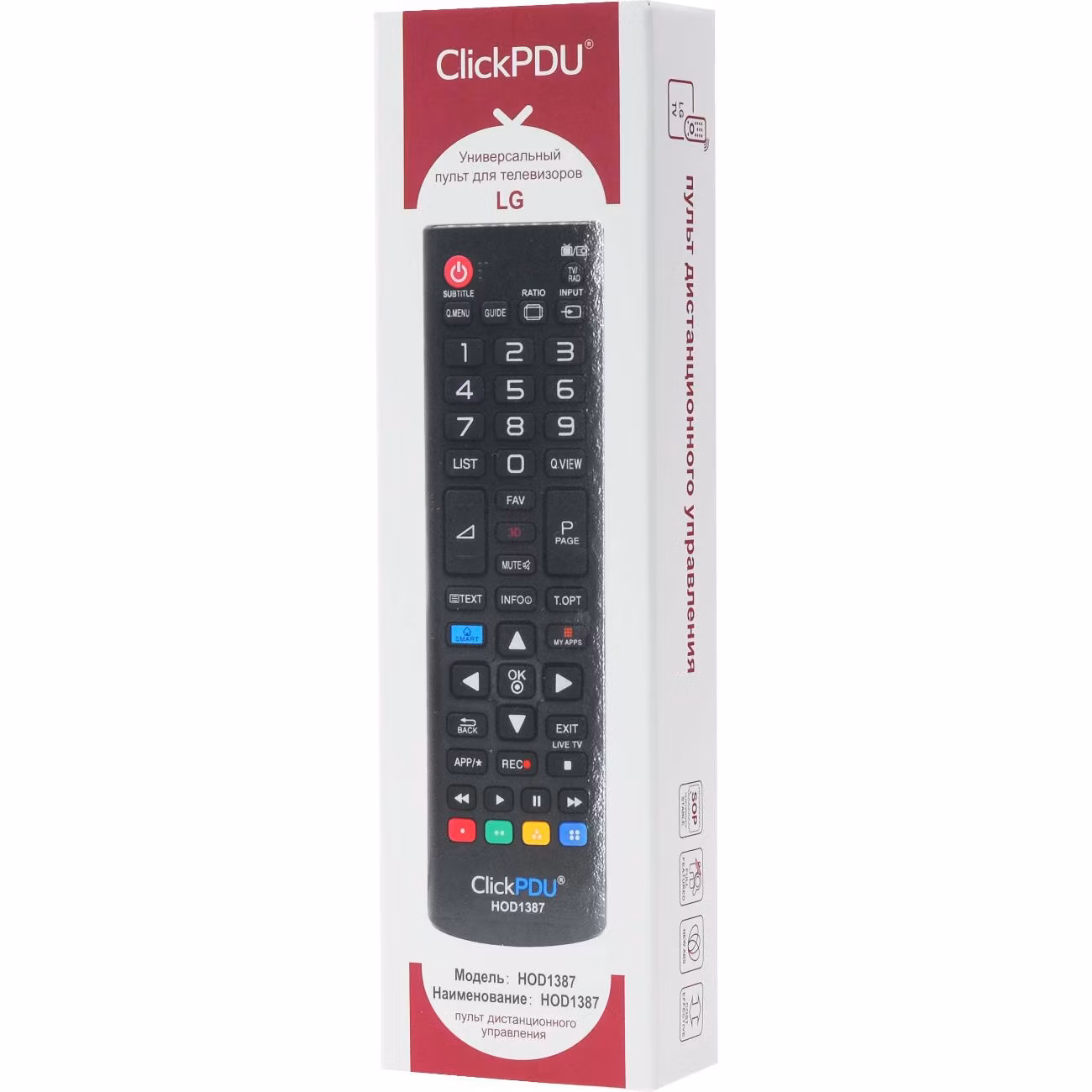Универсальный пульт ClickPDU для телевизора LG (HOD1387)