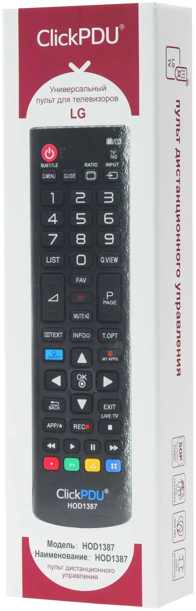 Универсальный пульт ClickPDU для телевизора LG (HOD1387)
