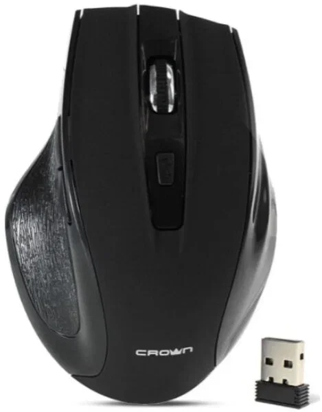 Мышь беспроводная Crown CMM-935W черный, 1600 dpi, радиоканал, USB, кнопки - 6