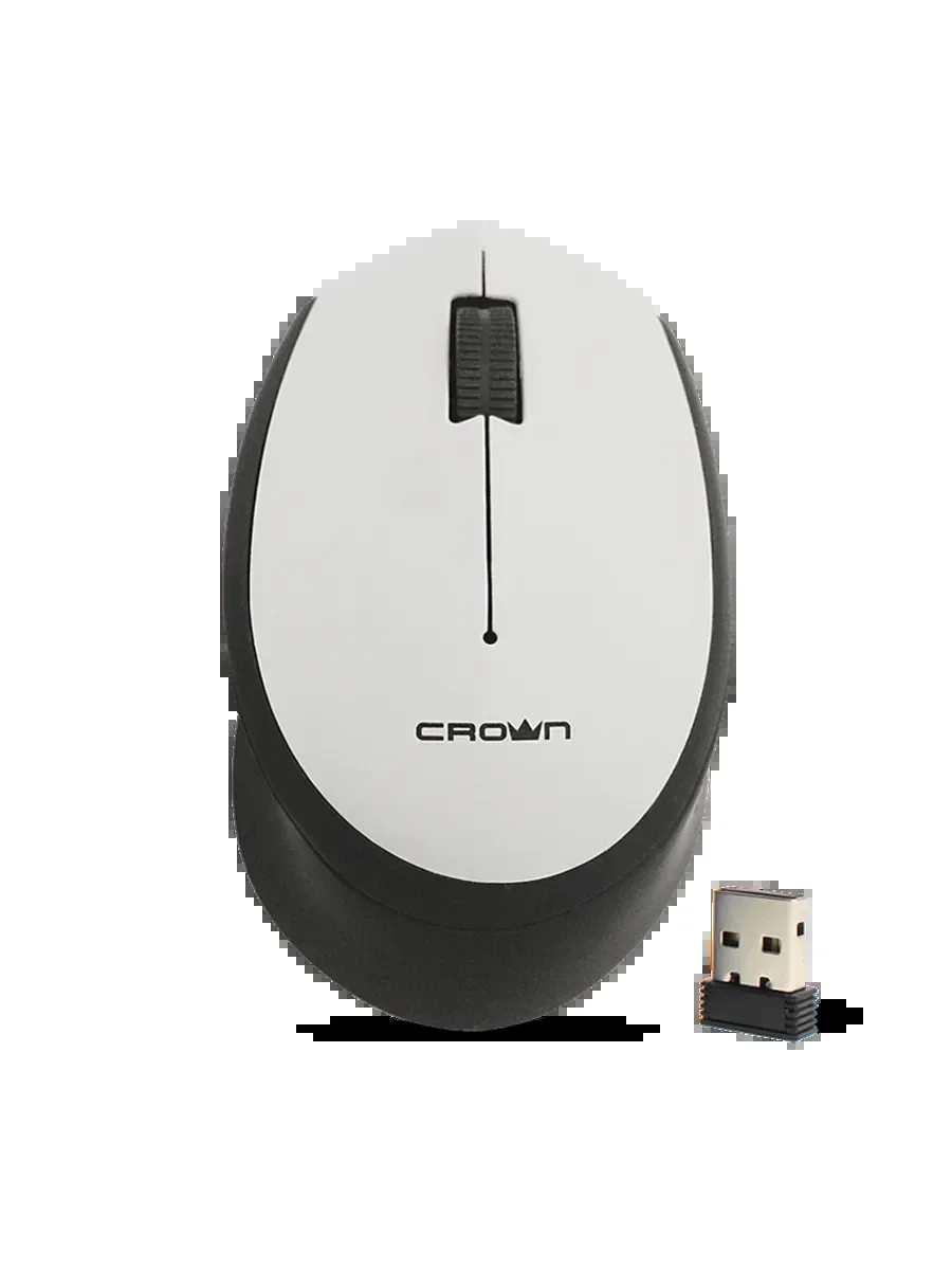 Мышь беспроводная CROWN CMM-937W чёрный/серый, 1000 dpi, USB Type-A, радиоканал, кнопки - 3