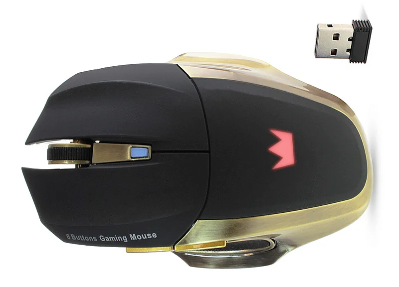 Мышь беспроводная Crown Gaming CMXG-605 черный, 1600 dpi, радиоканал, USB, кнопки - 6