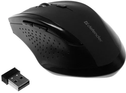 Мышь беспроводная Defender Accura MM-365 черный, 1600 dpi, радиоканал, USB, кнопки - 6