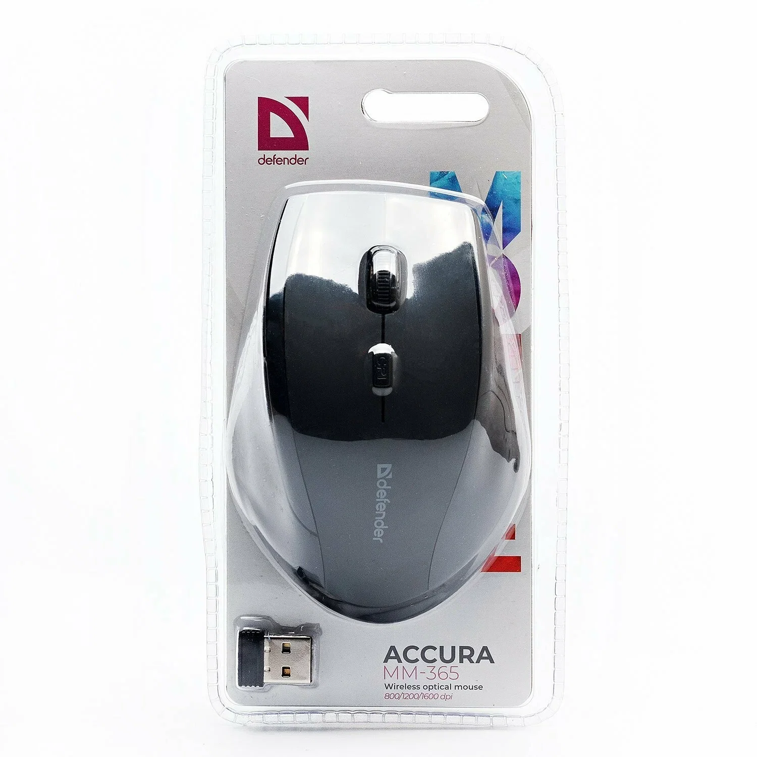 Мышь беспроводная Defender Accura MM-365 черный, 1600 dpi, радиоканал, USB, кнопки - 6