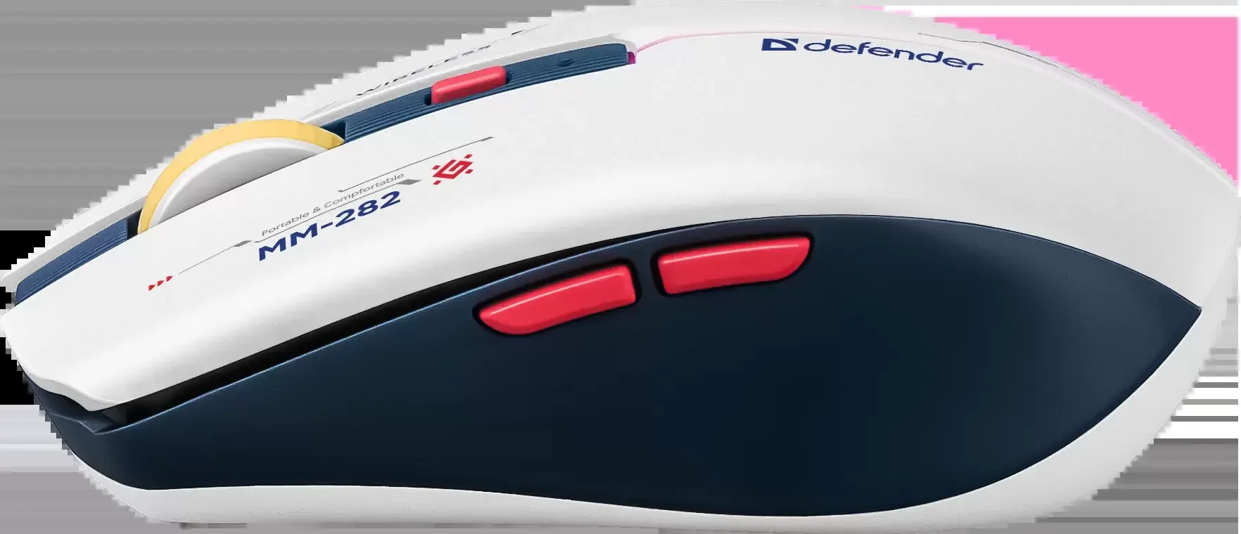 Мышь беспроводная Defender Dila MM-282 белый/синий, 1800 dpi, радиоканал, USB, кнопки - 6