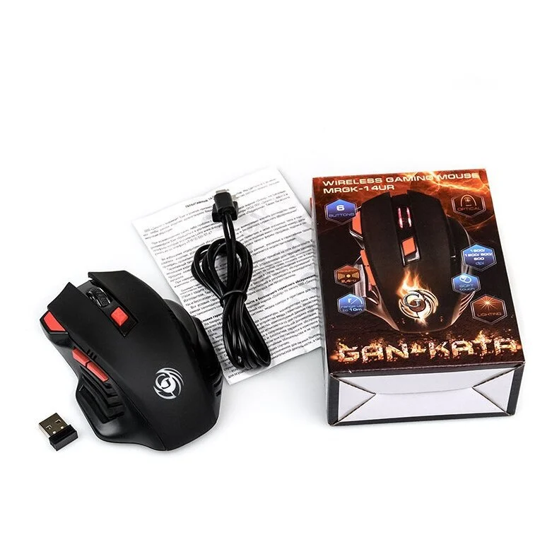 Мышь беспроводная Dialog Gan-Kata MRGK-14UR черный, 1600 dpi, радиоканал, USB, кнопки - 6