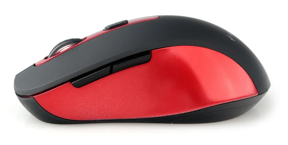 Мышь беспроводная Gembird MUSW-221-R черный/красный, 1600 dpi, радиоканал, USB, кнопки - 6