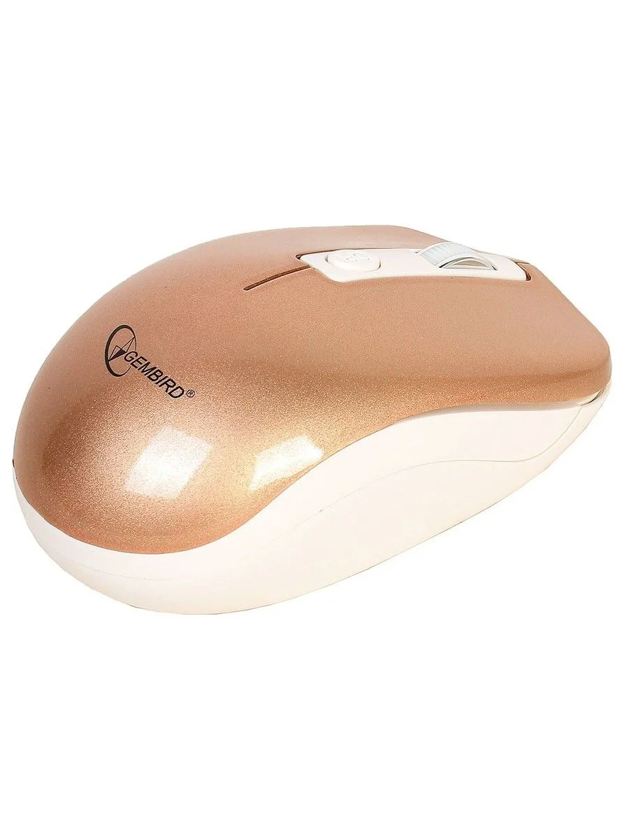 Мышь беспроводная Gembird MUSW-400-G золотой, 1600 dpi, радиоканал, USB, кнопки - 4