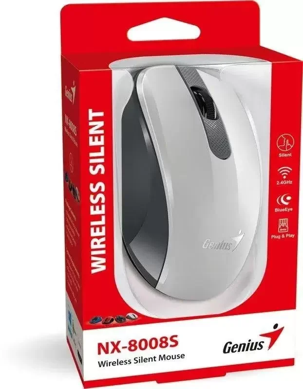 Мышь Беспроводная Genius NX-8025S White+Grey