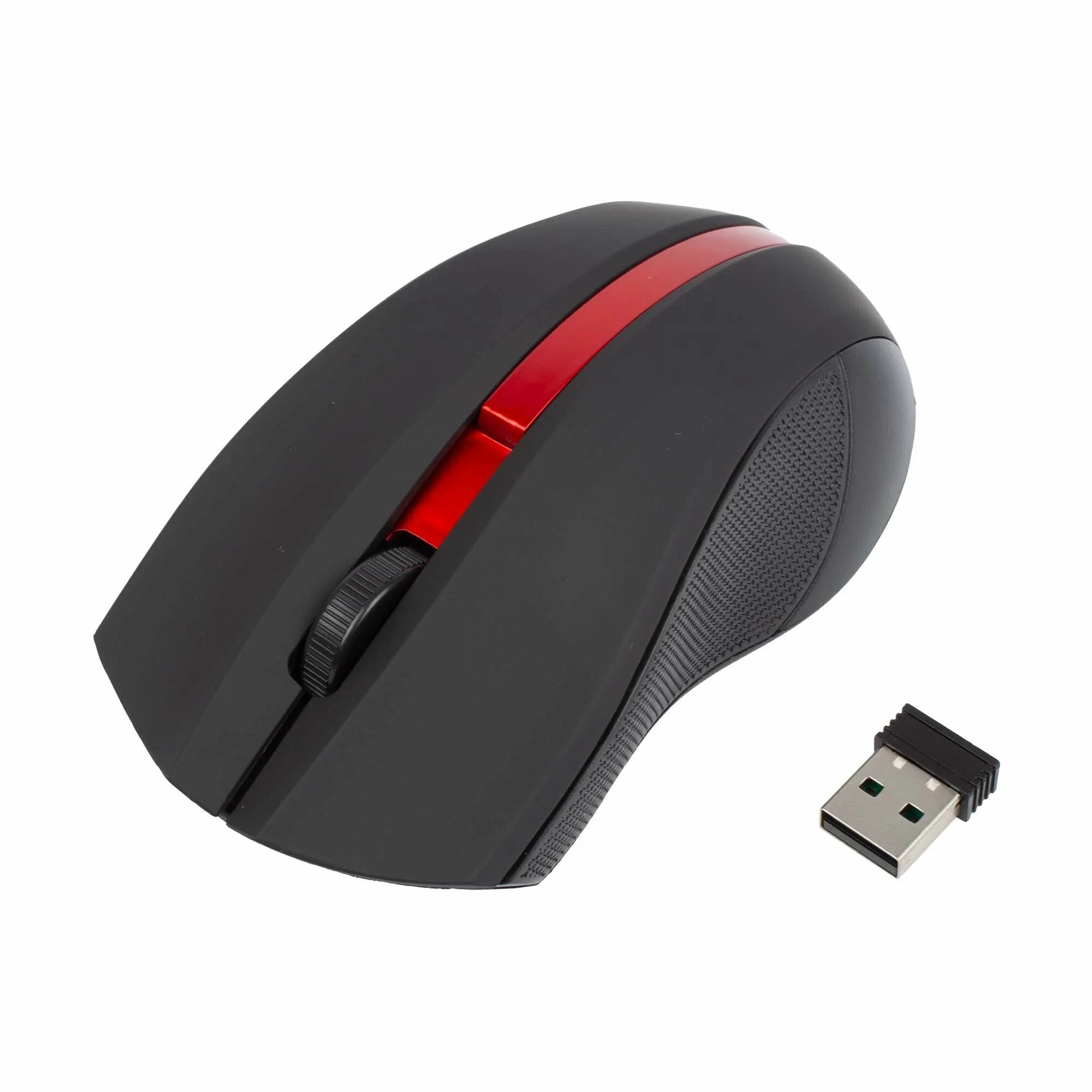 Мышь беспроводная HIPER HOMW-073 черный/красный, 1000 dpi, радиоканал, USB, кнопки - 3