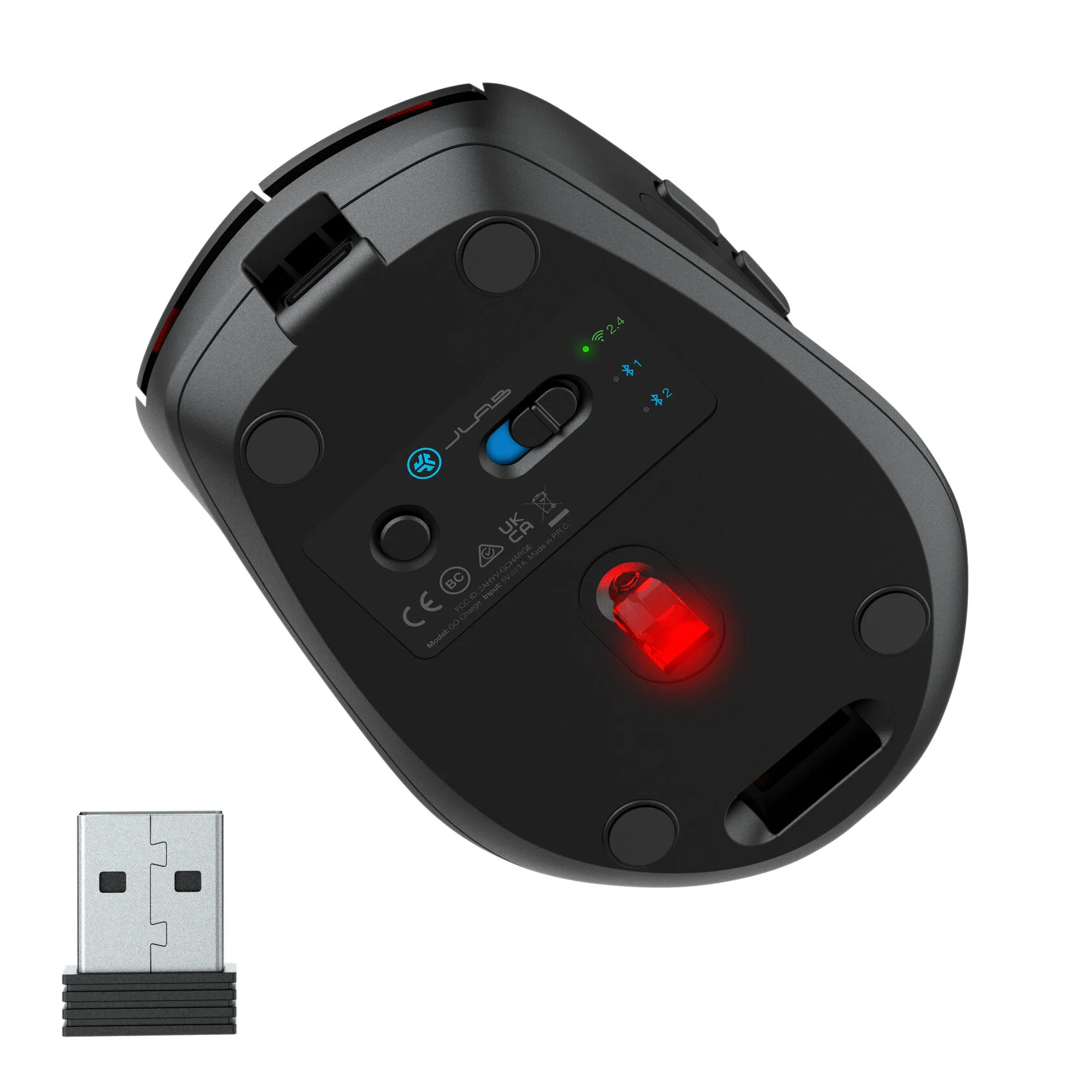 Мышь беспроводная Jlab Go Charge Mouse c функцией подзарядки, Link USB- A