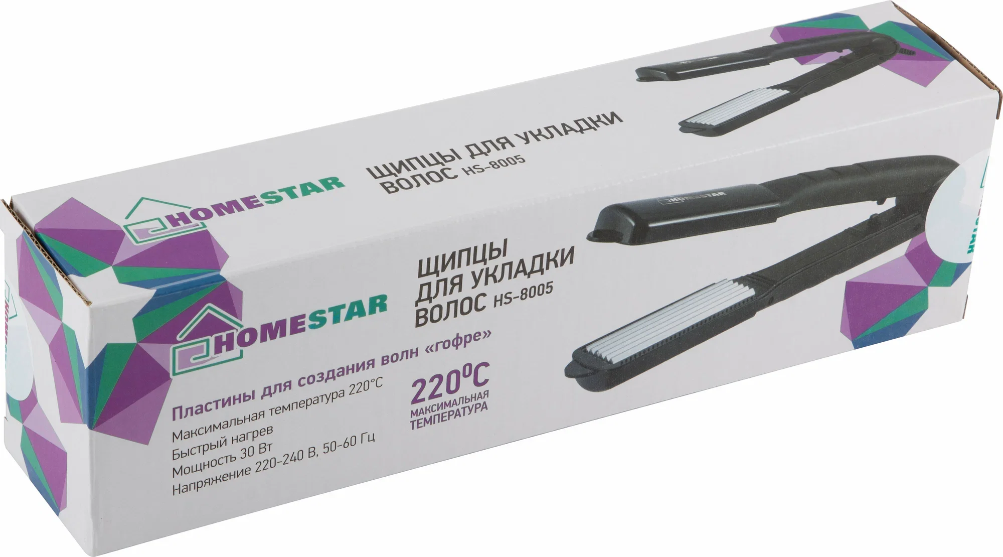 Щипцы для волос Homestar HS-8005, 30Вт, гофре (в уп. 12 шт)