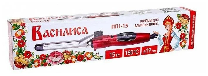 Щипцы для волос ВАСИЛИСА ПЛ1-15 красный с черным: d 19 мм