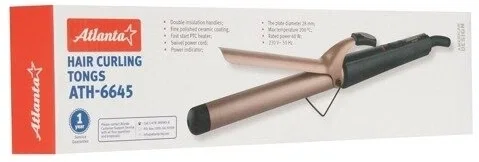 Щипцы для завивки волос Atlanta ATH-6645 коричневый, 28 мм, 200 °C, 1 режим