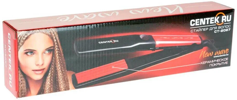 Щипцы для завивки волос Centek CT-2027 черный/красный, 31 мм, 230 °C, 1 режим