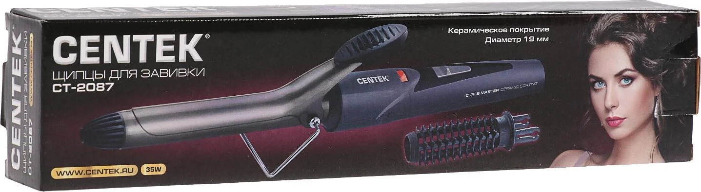 Щипцы для завивки волос Centek CT-2087 фиолетовый, 19 мм, 200 °C, 1 режим
