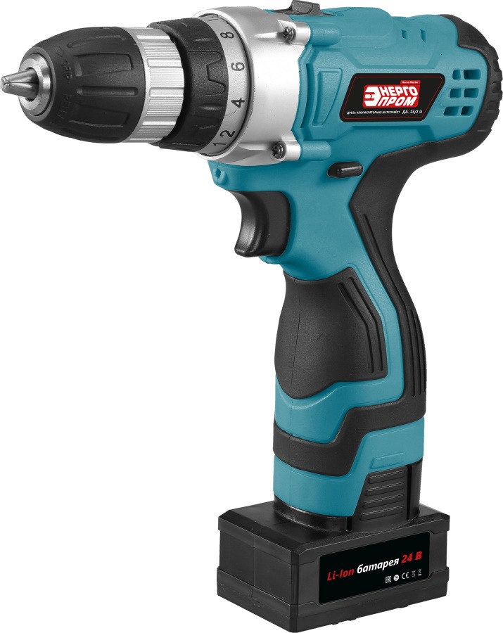 Дрель шуруповёрт аккумуляторная "ЭНЕРГОПРОМ Home Master"ДА-24/2 Li/уп.10шт.(синий квадрат)Нов.модель