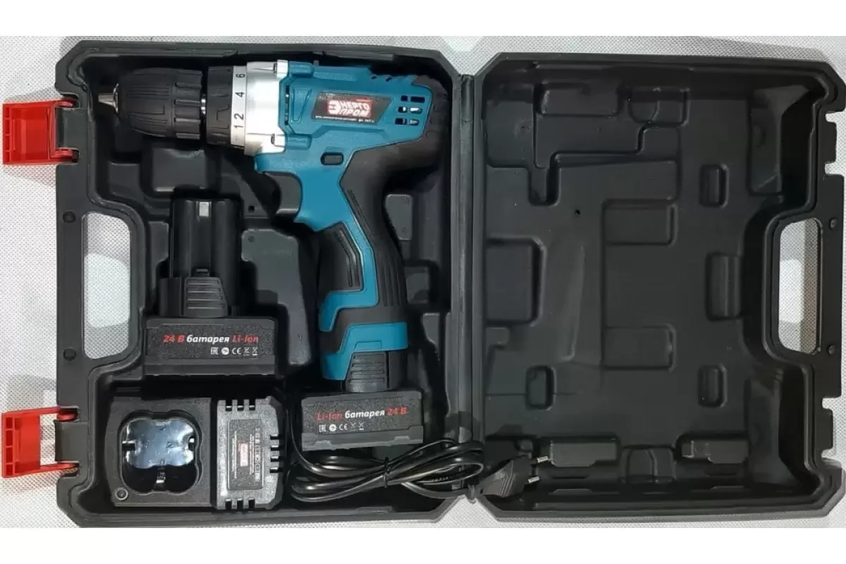 Дрель шуруповёрт аккумуляторная "ЭНЕРГОПРОМ Home Master"ДА-24/2 Li/уп.10шт.(синий квадрат)Нов.модель