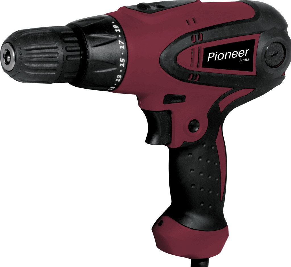 Дрель шуруповёрт сетевая Pioneer ED-M500-01. 500 Вт, момент 30Нм.0-350 об/мин и 0-1100 об/мин
